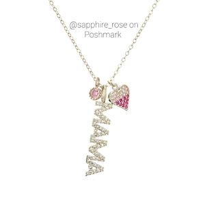 Mama Womens Necklace Word Pendant Heart Charm Mothers Day Gift Mom Mommy Jewelry